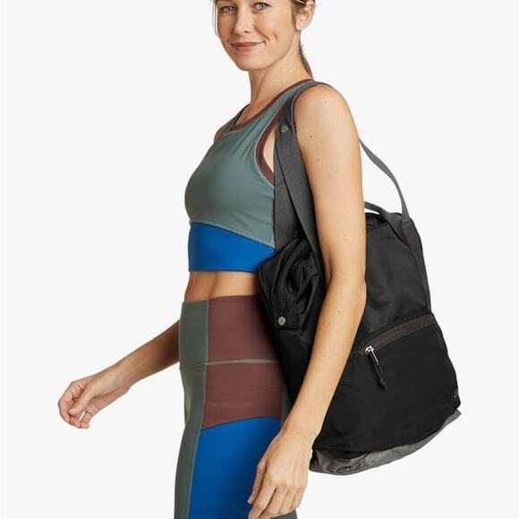 NWT Eddie Bauer Black Water Resistant Tote Bag - Picture 1 of 14